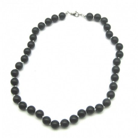 Kugel-Kette Obsidian Regenbogen 10 mm 45 cm lang