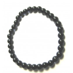 Kugel-Armband Obsidian schwarz 6 mm