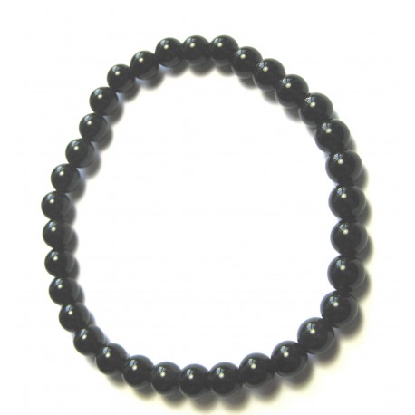 Kugel-Armband Obsidian schwarz 6 mm