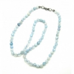 Kugel-Kette Aquamarin facettiert 6 mm 45 cm lang