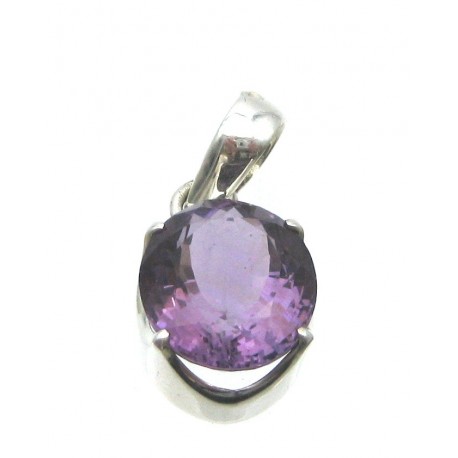 Anhänger Amethyst oval facettiert, ca. 10 x 25 mm, 925er Silber