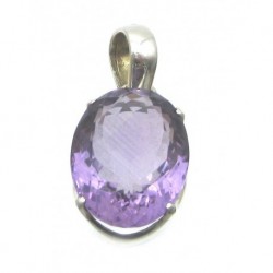 Anhänger Amethyst oval facettiert, ca. 13 x 25 mm, 925er Silber