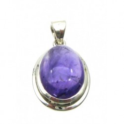 Anhänger Amethyst oval, ca. 30 x 18 mm, 925er Silber