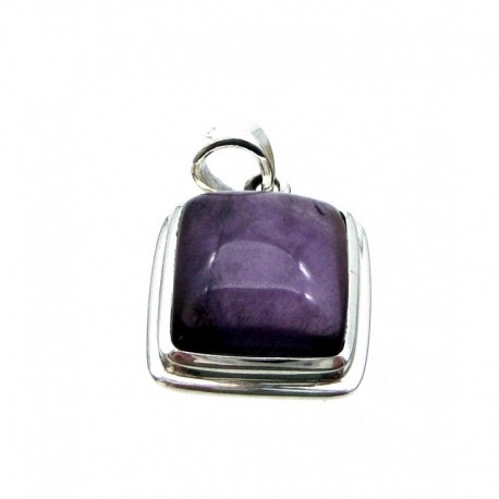 Anhänger Amethyst eckig, ca. 17 x 25 mm, 925er Silber