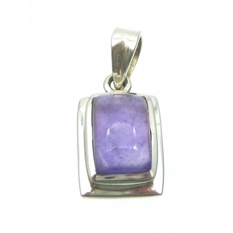 Anhänger Amethyst eckig, ca. 12 x 25 mm, 925er Silber