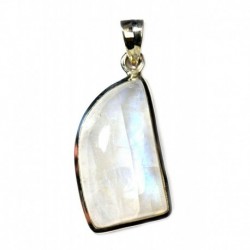 Anhänger Labradorit weiß Freeform, 18x40 mm, 925er Silber