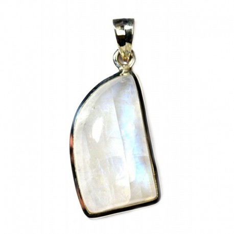 Anhänger Labradorit weiß Freeform, 18x40 mm, 925er Silber