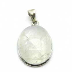 Anhänger Labradorit weiß oval, 22x39 mm, 925er Silber