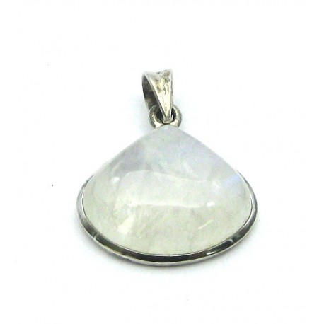 Anhänger Labradorit weiß , 29x32 mm, 925er Silber