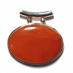 Anhänger Pipe Carneol (erhitzt) 39x40 mm, 925er Silber