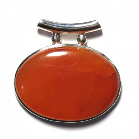 Anhänger Pipe Carneol (erhitzt) 39x40 mm, 925er Silber