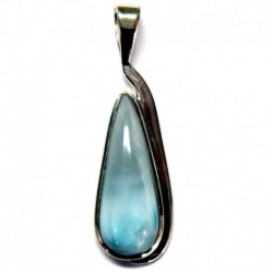 Anhänger Schlaufe Larimar 16x43 mm, 925er Silber