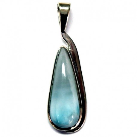 Anhänger Schlaufe Larimar 16x43 mm, 925er Silber