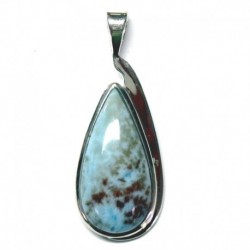 Anhänger Schlaufe Larimar 14x45 mm, 925er Silber