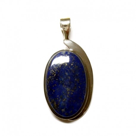 Anhänger Schlaufe Lapislazuli Oval, 21x43 cm, 925er Silber