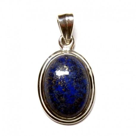Anhänger Lapislazuli Oval, 14x29 mm, 925er Silber