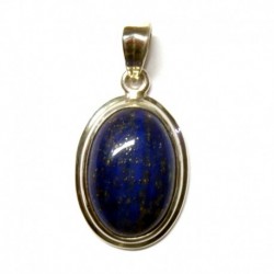 Anhänger Lapislazuli Oval, 16x30 mm, 925er Silber