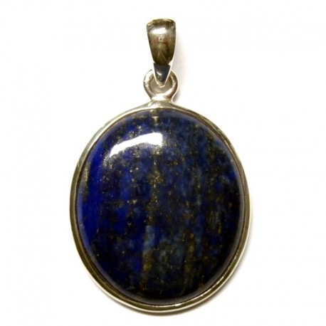 Anhänger Lapislazuli Oval, 25x38 mm, 925er Silber