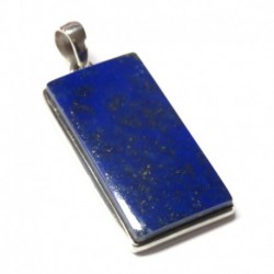 Anhänger Lapislazuli Rechteck, 20x50 mm, 925er Silber