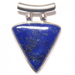 Anhänger Pipe Lapislazuli Dreieck, 29x42 mm, 925er Silber
