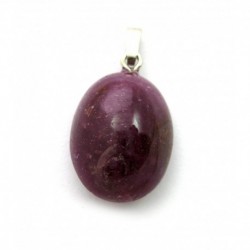 Anhänger Rubin oval 2 cm mit 925er Silber-Öse