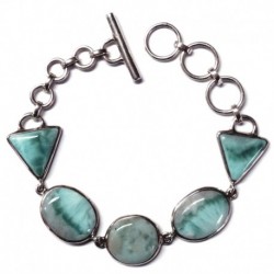 Armband Larimar Steingröße 16-18 mm, 925er Silber