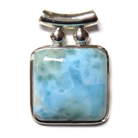 Anhänger Larimar Pipe Rechteck, 24x33 mm, 925er Silber