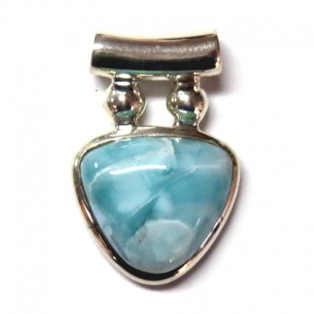 Anhänger Larimar Pipe Freeform, 17x25 mm, 925er Silber
