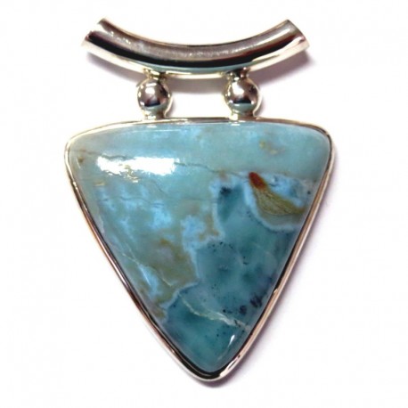 Anhänger Larimar Pipe Dreieck, 33x47 mm, 925er Silber