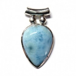 Anhänger Larimar Pipe Tropfen, 20x36 mm, 925er Silber