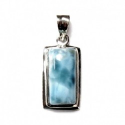 Anhänger Larimar Rechteck, 14x29 mm, 925er Silber