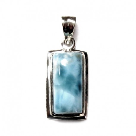Anhänger Larimar Rechteck, 14x29 mm, 925er Silber