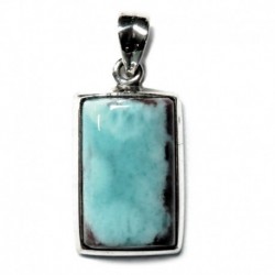 Anhänger Larimar Rechteck, 15x29 mm, 925er Silber