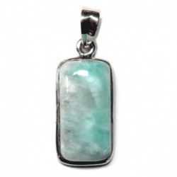 Anhänger Larimar Rechteck, 14x34 mm, 925er Silber