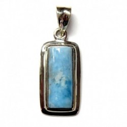 Anhänger Larimar Rechteck, 11x32 mm, 925er Silber