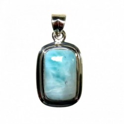 Anhänger Larimar Rechteck, 12x23 mm, 925er Silber