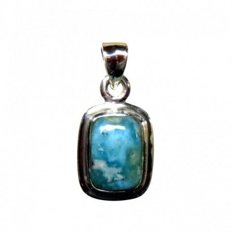 Anhänger Larimar Rechteck, 12x23 mm, 925er Silber