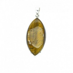 Anhänger Tigerauge Auge, 20x52 mm, 925er Silber