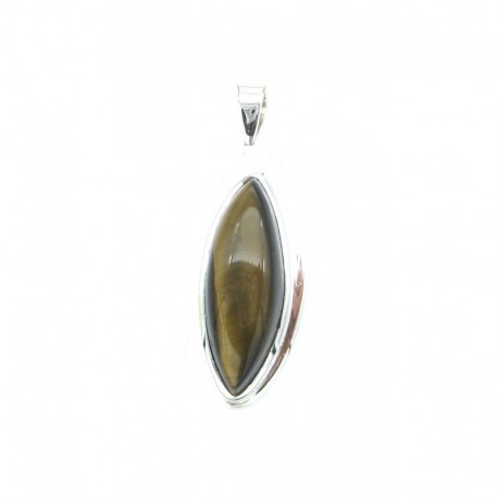 Anhänger Tigerauge Freeform Auge, 15x45 mm 925er Silber