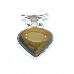 Anhänger Tigerauge Pipe Tropfen, 22x29 mm 925er Silber