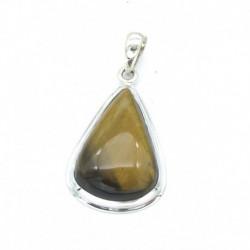 Anhänger Tigerauge Tropfen, 23x42 mm 925er Silber