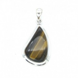 Anhänger Tigerauge Tropfen, 21x41 mm 925er Silber