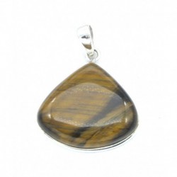 Anhänger Tigerauge Tropfen, 31x40 mm 925er Silber