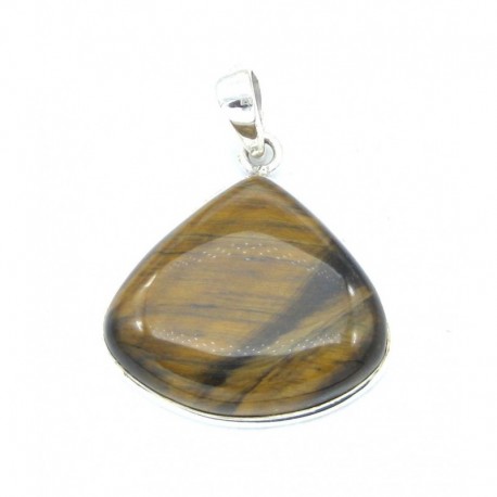 Anhänger Tigerauge Tropfen, 31x40 mm 925er Silber