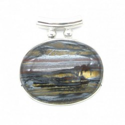 Anhänger Tigereisen Pipe Oval, 39x40 mm 925er Silber