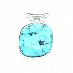 Anhänger Türkis (stabilisiert) Pipe Freeform, 28x42 mm 925er Silber