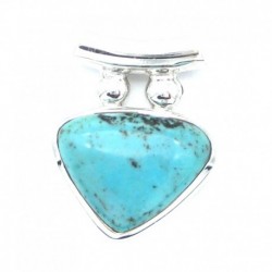 Anhänger Türkis (stabilisiert) Pipe Dreieck abgerundet, 20x27 mm 925er Silber