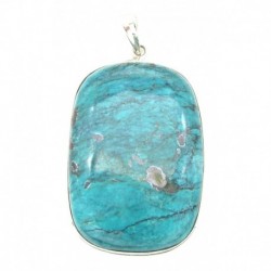 Anhänger Türkis (stabilisiert) Rechteck abgerundet, 35x62 mm 925er Silber