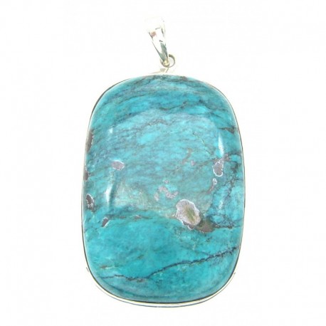 Anhänger Türkis (stabilisiert) Rechteck abgerundet, 35x62 mm 925er Silber