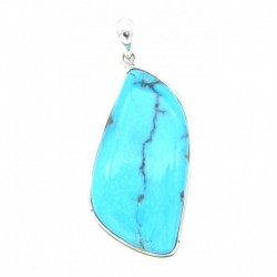 Anhänger Türkis (stabilisiert) Freeform, 28x50 mm 925er Silber